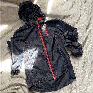 Black windbreaker